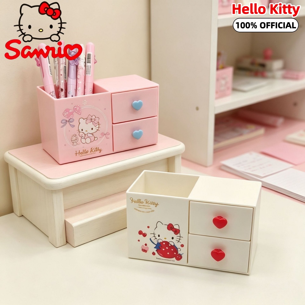 Lip Liner Pencil - Original Hello Kitty Schubladen-Aufbewahrungsbox Sanrio Multifunktionaler
