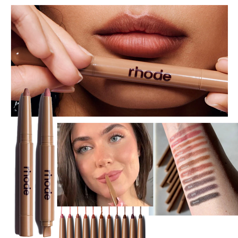 Lip Liner Pencil - Rhodeskin Peptid-Lippenstift, Langanhaltender Lippen-Tint-Stift, Make-up-Lippenstift, Puder-Rouge,
