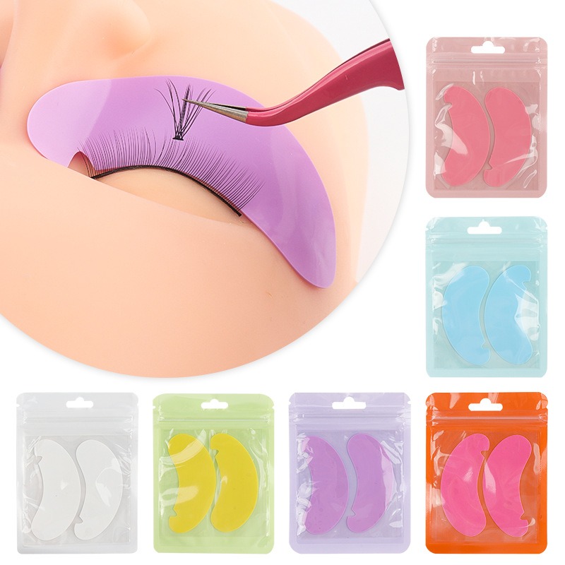 Beauty Makeup Design - 1/5 Paar Wiederverwendbare Silikon-Wimpernpads Wimpernverlängerungs-Patches U-förmiges