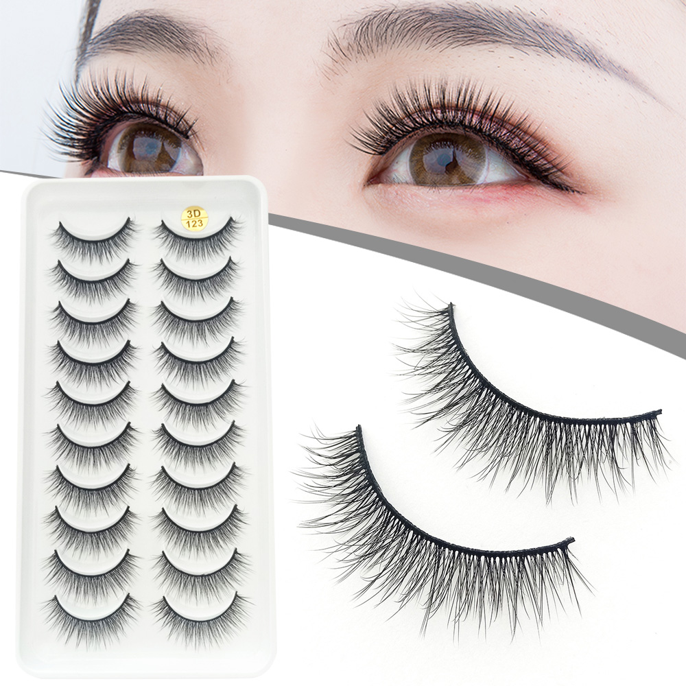 Beauty Makeup Design - 10 Paar 3D-flauschige falsche Wimpern, selbstklebende