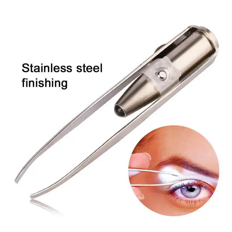 Beauty Makeup Design - 1/3Pcs Led Augenbraue Pinzette Edelstahl Gesicht