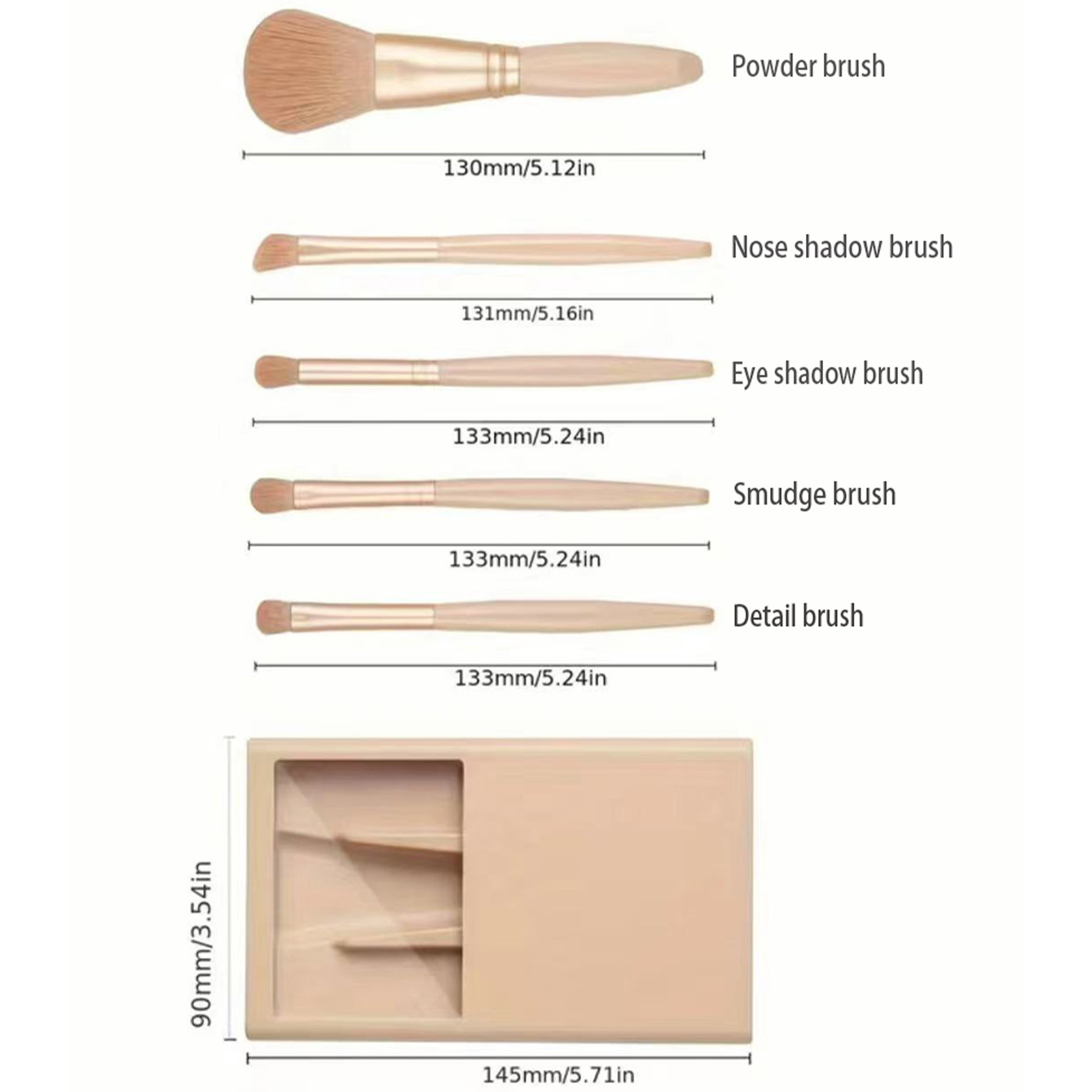 5-teiliges Kosmetikpinsel-Set  – Beauty Makeup Kit Box Bewertung und Preis